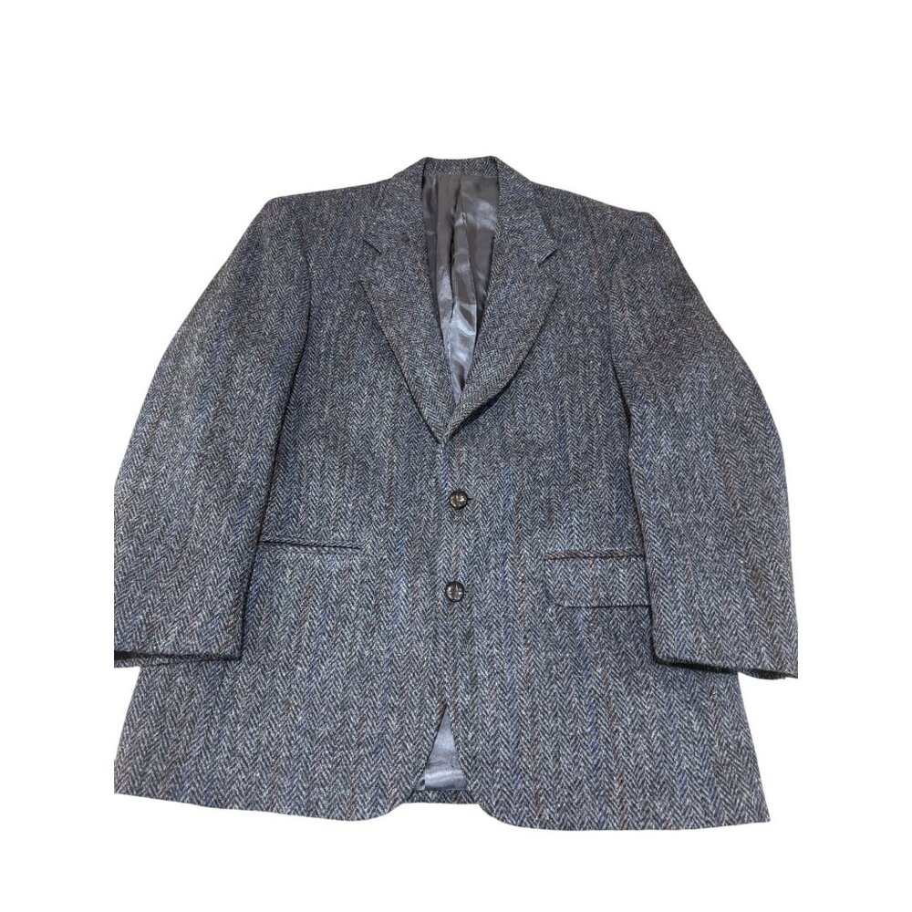 Vintage Ricksons Mens British Wool Tweed Blazer Jacket Herringbone 42R Preppy